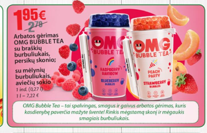 Arbatos gėrimas OMG BUBBLE TEA, 0.27 l