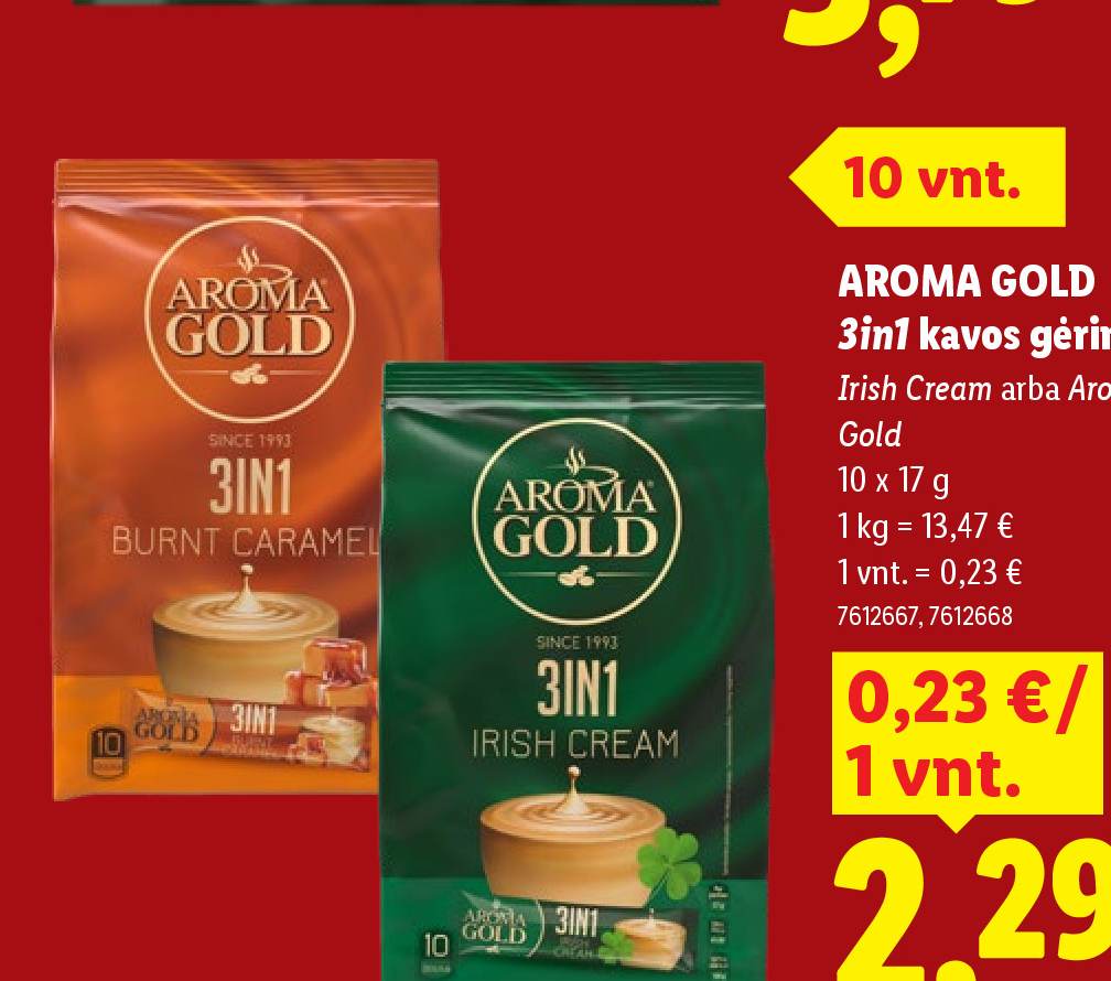AROMA GOLD 3in1 kavos gėrimas, 10 x 17 g