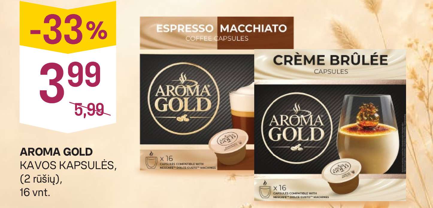 AROMA GOLD KAVOS KAPSULĖS, 16 vnt