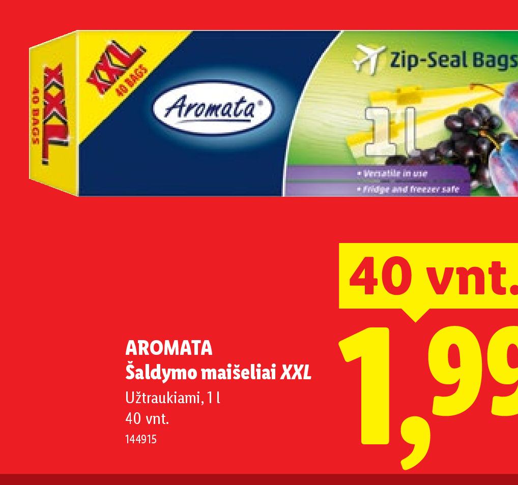 AROMATA Šaldymo maišeliai XXL, 40 vnt