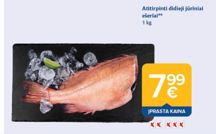 Atitirpinti didieji jūriniai ešeriai, 1 kg