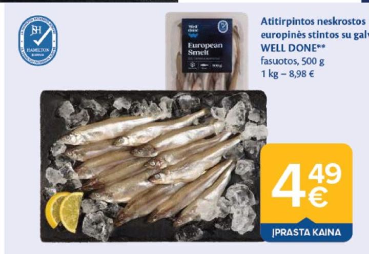 Atitirpintos neskrostos europinės stintos su galvomis WELL DONE, 500 g