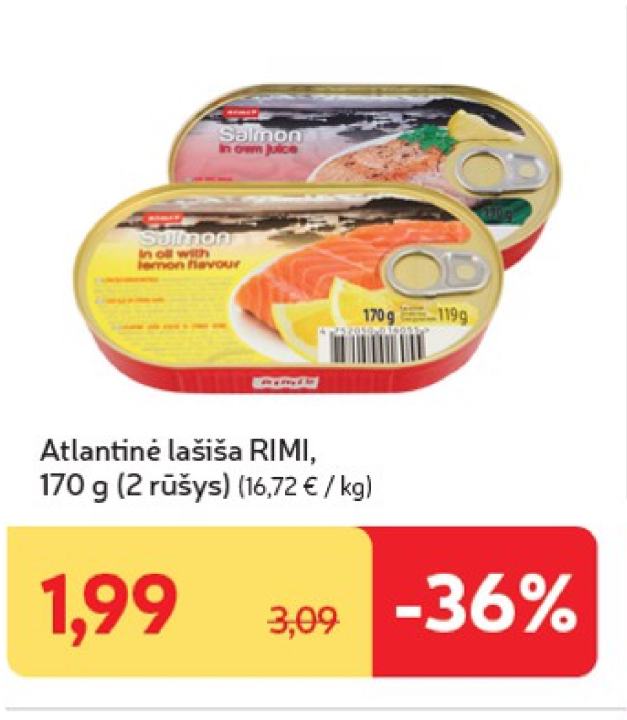 Atlantinė lašiša RIMI, 170 g