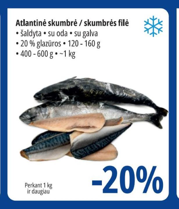 Atlantinė skumbrė / skumbrės filė, 160 g