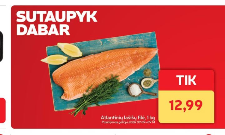 Atlantinių lašišų filė, 1 kg