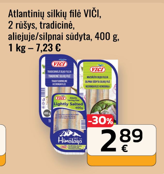 Atlantinių silkių filė VIČI, 400 g