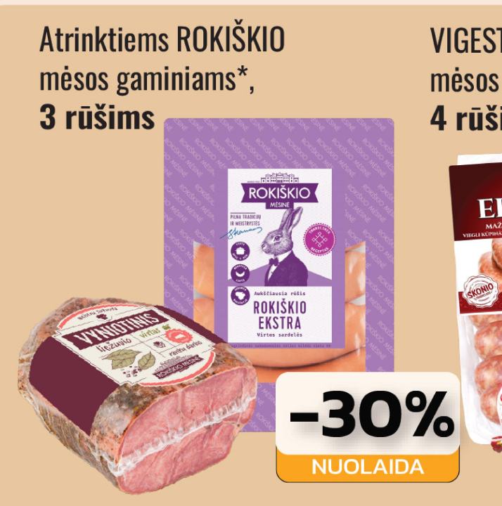 Atrinktiems ROKIŠKIO mėsos gaminiams