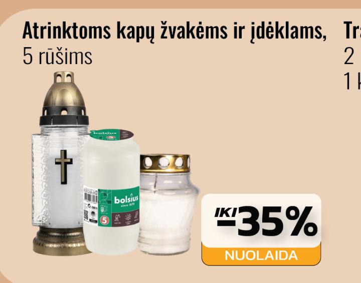 Atrinktoms kapų žvakėms ir įdėklams