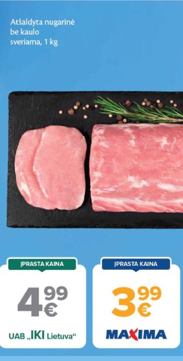 Atšaldyta nugarinė be kaulo, 1 kg