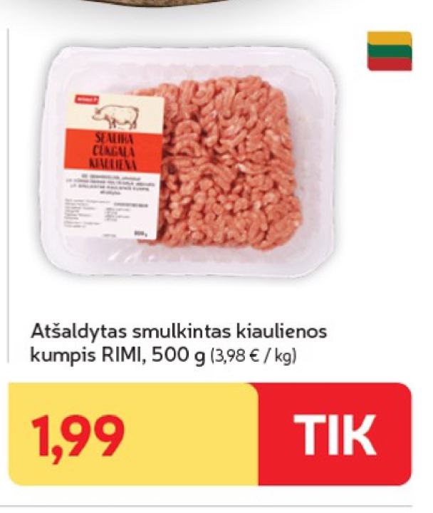 Atšaldytas smulkintas kiaulienos kumpis RIMI, 500 g