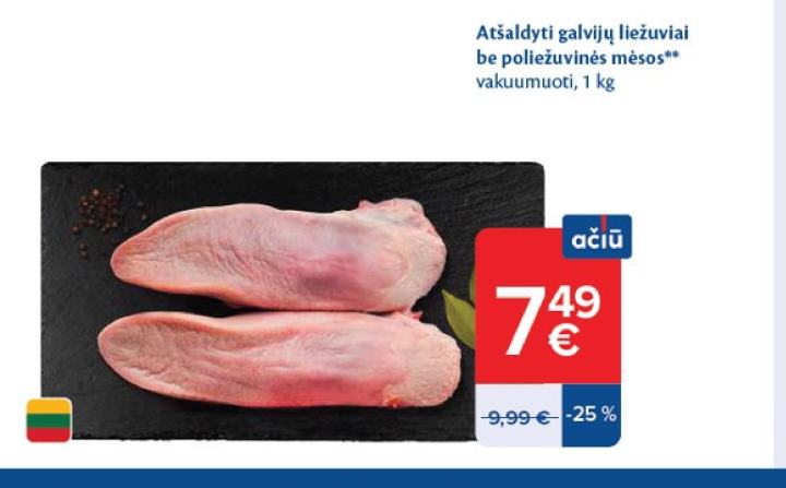 Atšaldyti galvijų liežuviai be poliežuvinės mėsos, 1 kg