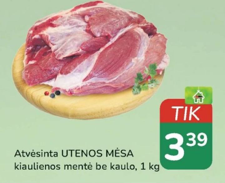 Atvėsinta UTENOS MĖSA kiaulienos mentė be kaulo, 1 kg