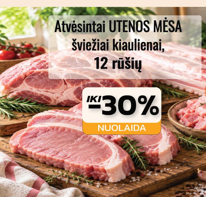 Atvėsintai UTENOS MĖSA šviežiai kiaulienai