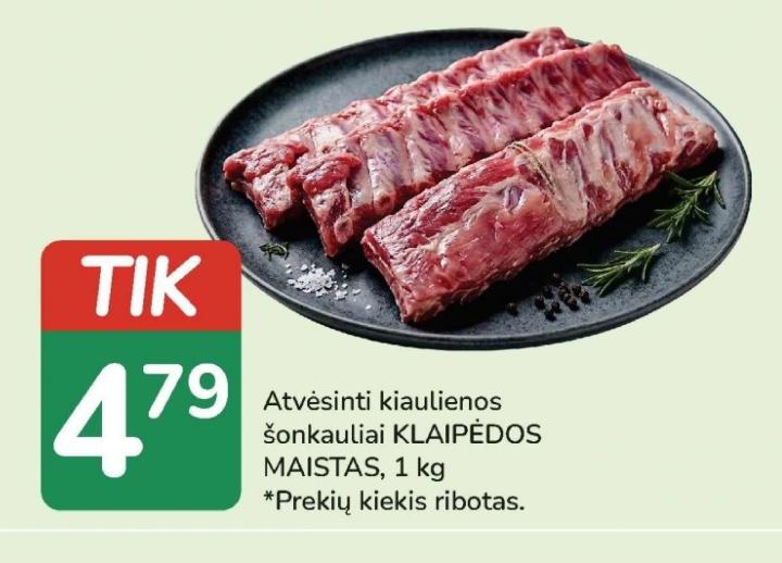 Atvėsinti kiaulienos šonkauliai KLAIPĖDOS MAISTAS, 1 kg