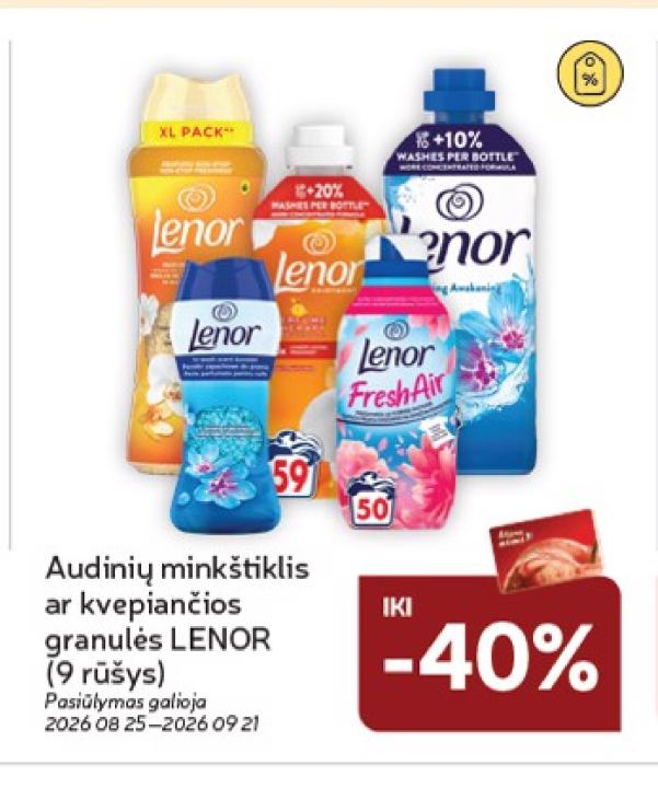 Audinių minkštiklis ar kvapiančios granulės LENOR
