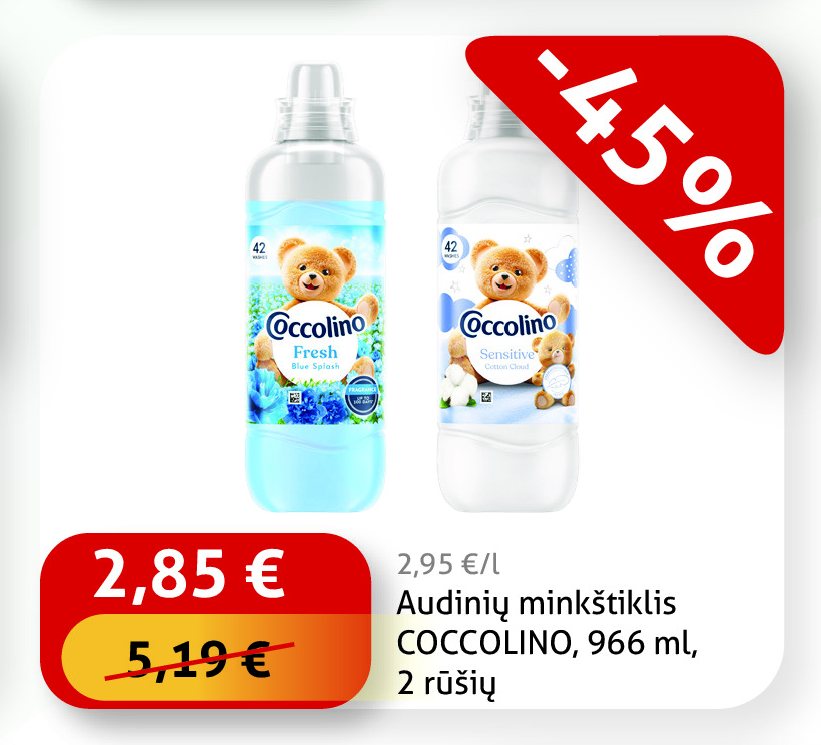 Audinių minkštiklis COCCOLINO, 966 ml