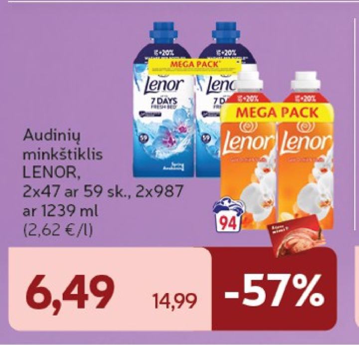 Audinių minkštiklis LENOR, 1239 ml