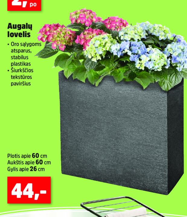 Augalų lovelis, 60 cm
