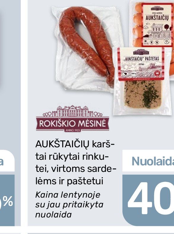 AUKŠTAIČIŲ karštai rūkytų mėsos gaminiai, 1 kg
