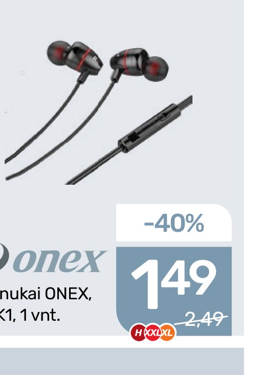Ausinukai ONEX, 1 vnt