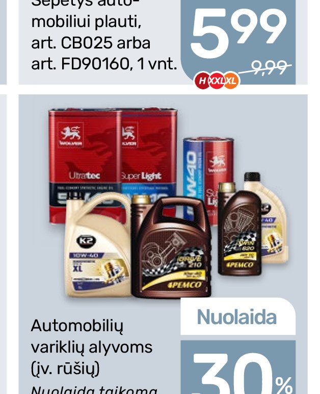 Automobilių variklių alyvoms