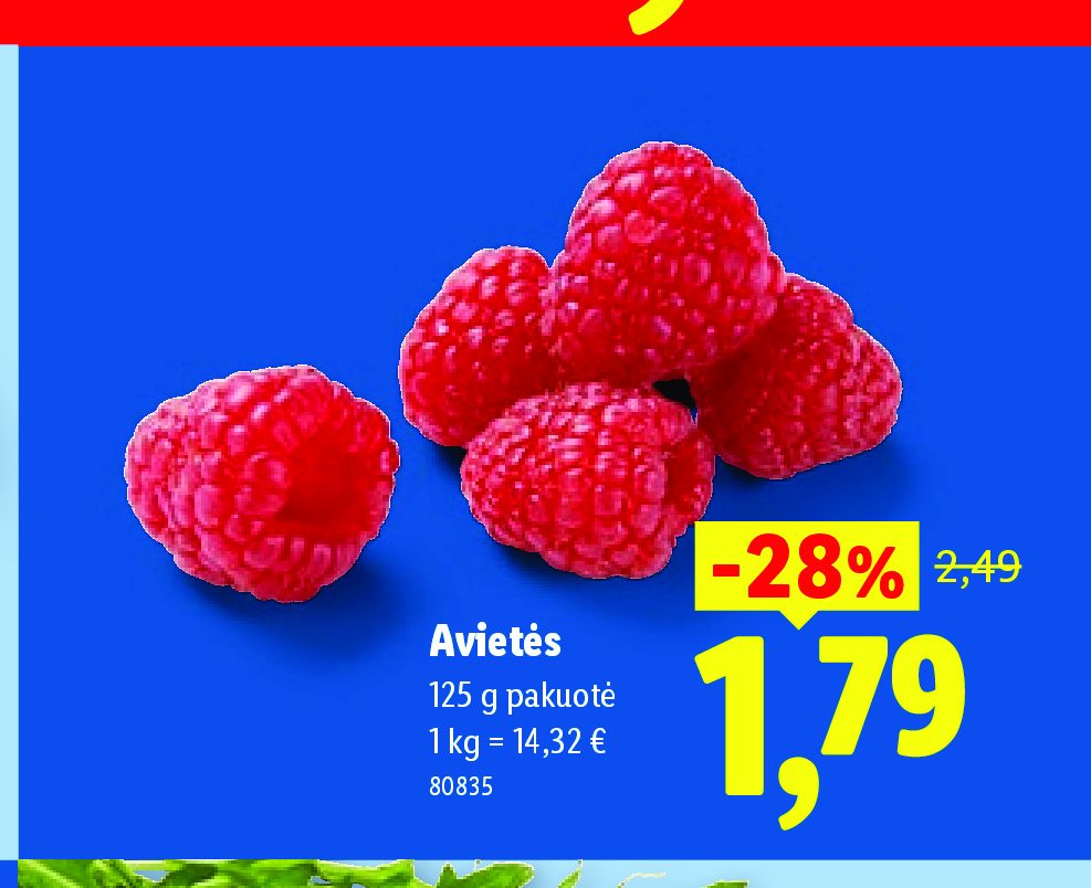 Avietės, 125 g