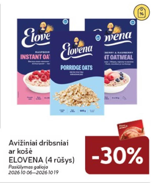 Avižiniai dribsniai ar košė ELOVENA