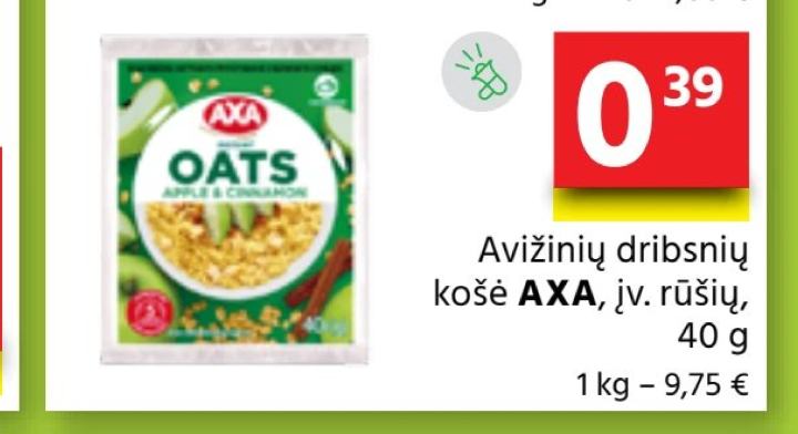Avižinių dribsnių košė AXA, 40 g