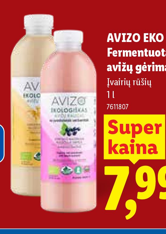 AVIZO EKO Fermentuotas avižų gėrimas, 1 l