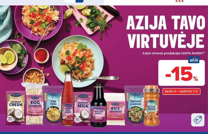 Azijos virtuvės produkcijai SANTA MARIA