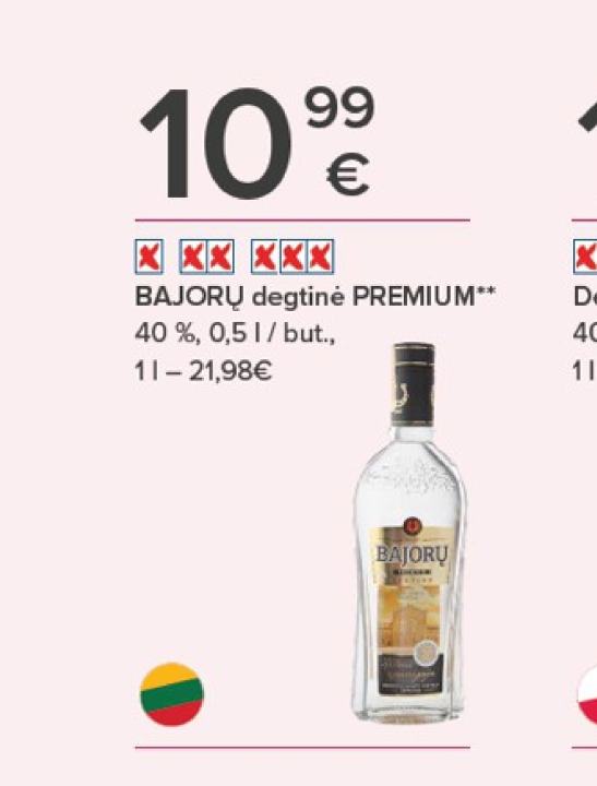 BAJORŲ degtinė PREMIUM, 0.5 l