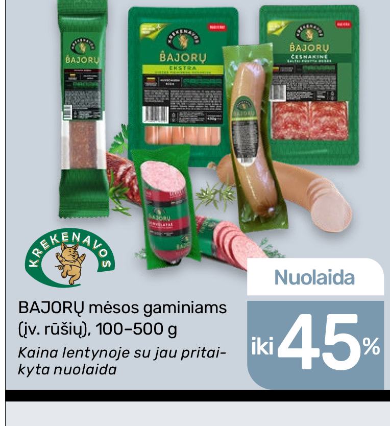 BAJORŲ mėsos gaminiams (įv. rūšių), 500 g