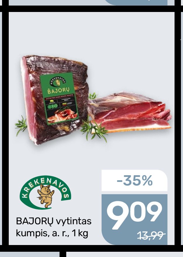 BAJORŲ vytintas kumpis, 1 kg