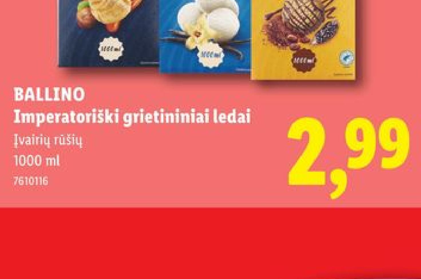BALLINO Imperatoriški grietininiai ledai, 1000 ml