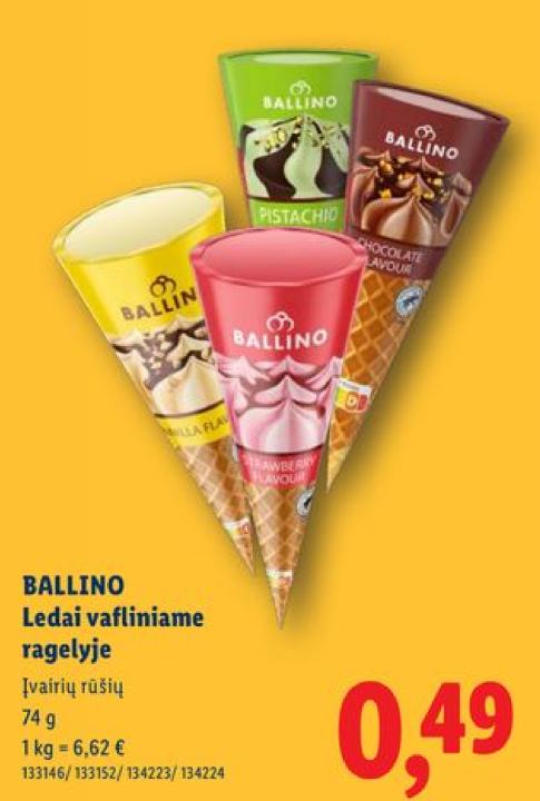 BALLINO Ledai vafliniame ragelyje, 74 g