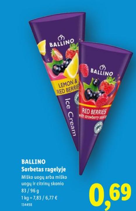 BALLINO Sorbetas ragelyje, 96 g
