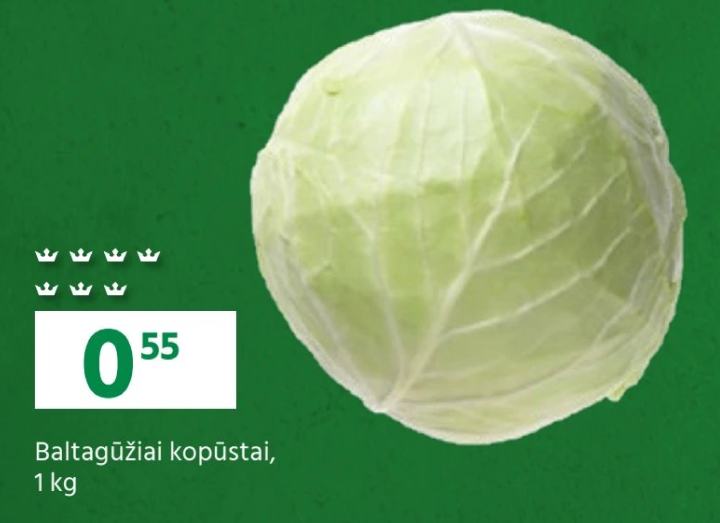 Baltagūžiai kopūstai, 1 kg