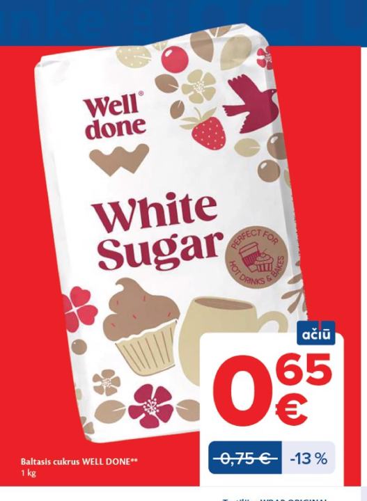 Baltasis cukrus WELL DONE, 1 kg