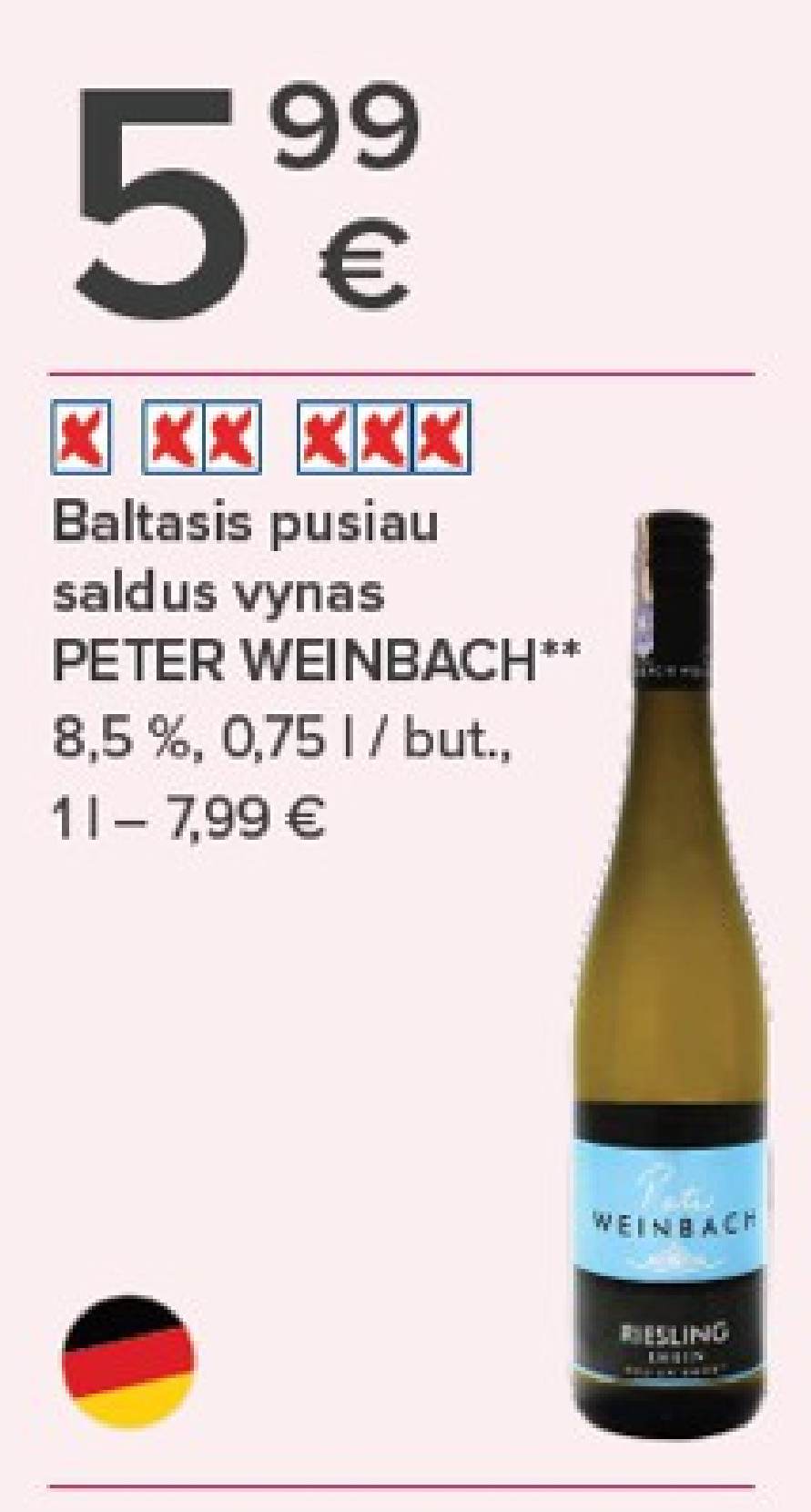 Baltasis pusiau saldus vynas PETER WEINBACH, 0.75 l