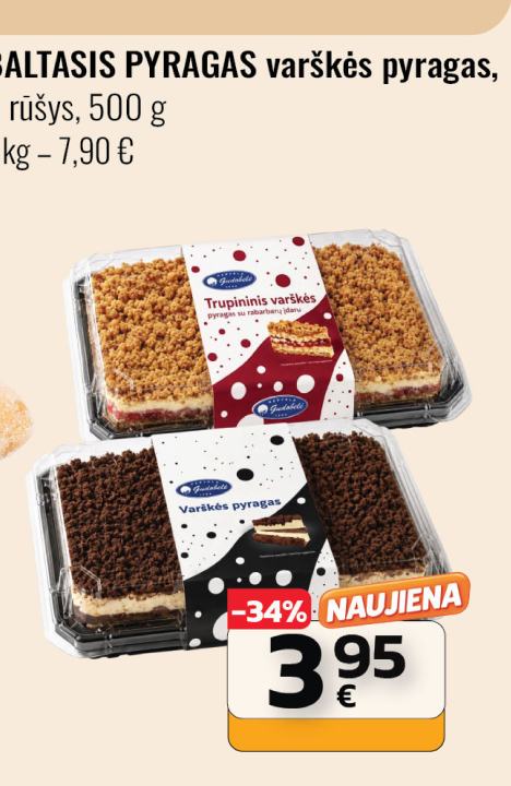 BALTASIS PYRAGAS varškės pyragas, 500 g