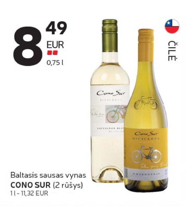 Baltasis sausas vynas CONO SUR, 0.75 l