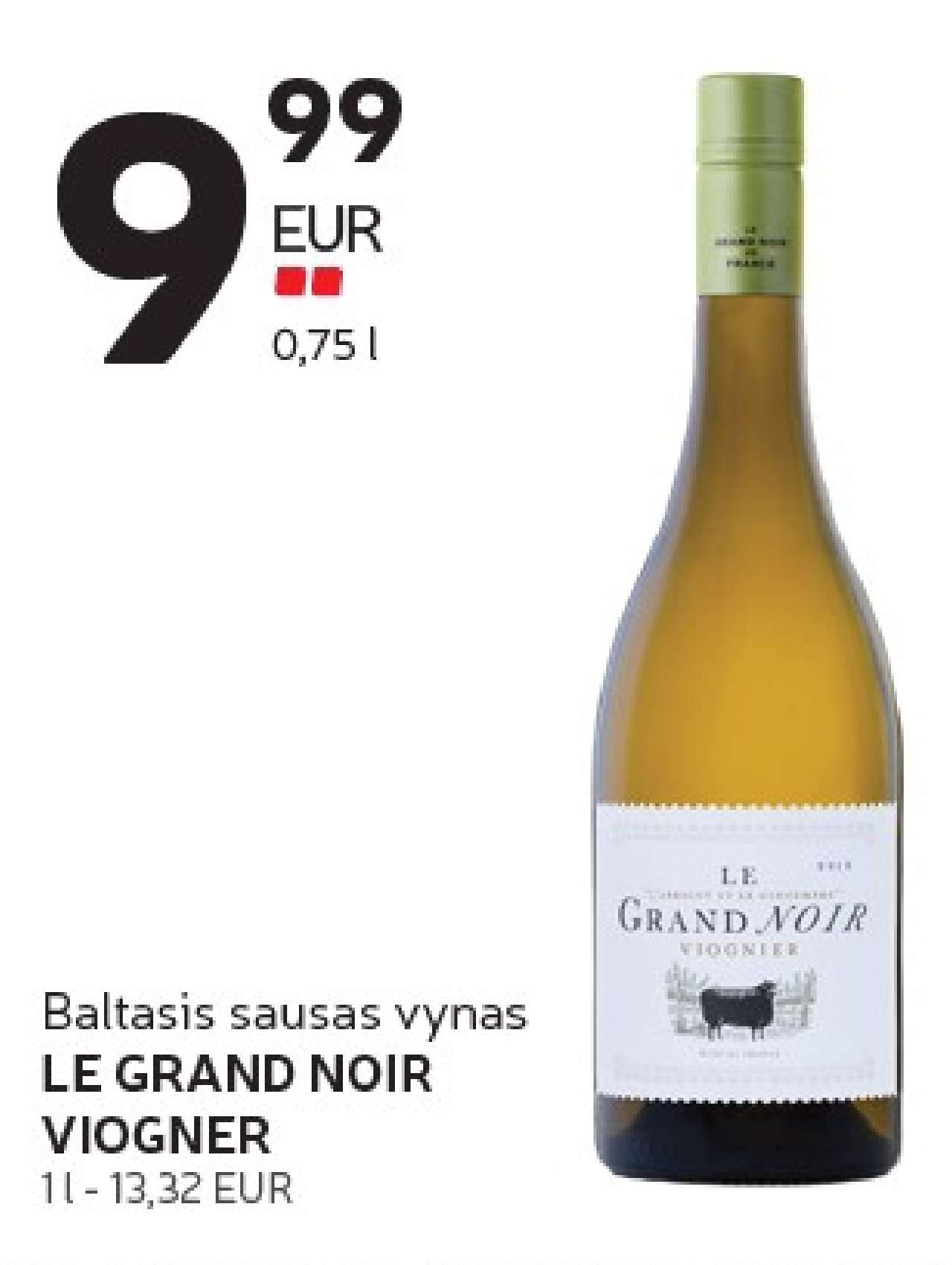 Baltasis sausas vynas LE GRAND NOIR VIOGNER, 1 l