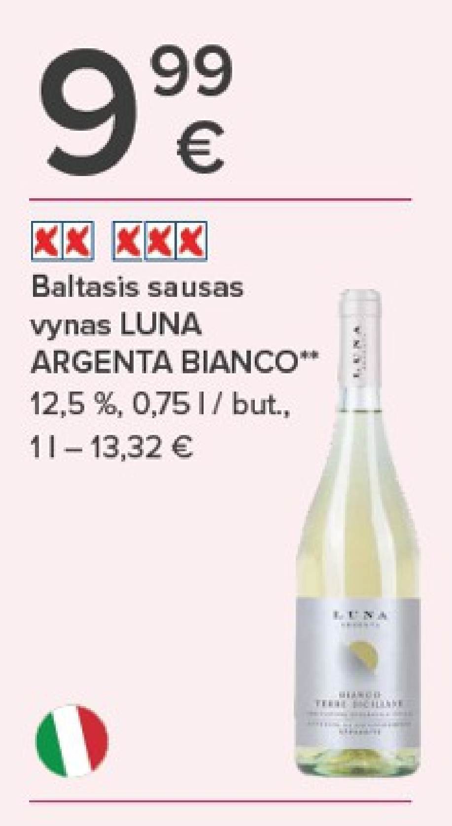Baltasis sausas vynas LUNA ARGENTA BIANCO, 0.75 l