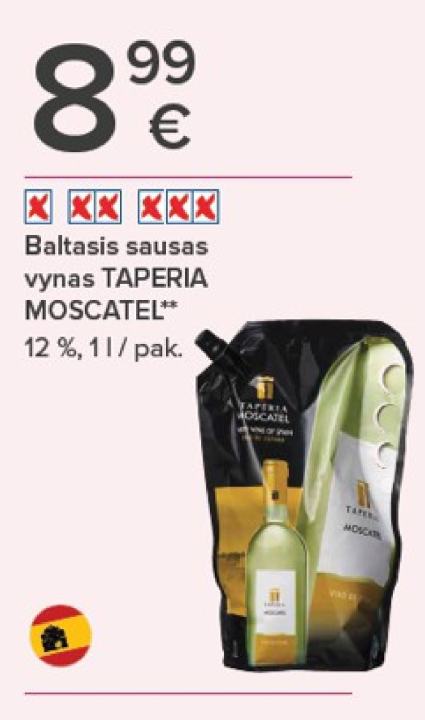 Baltasis sausas vynas TAPERIA MOSCATEL, 1 l