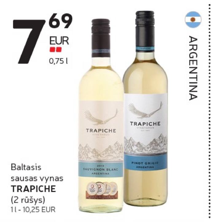 Baltasis sausas vynas TRAPICHE, 0.75 l