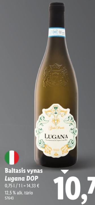 Baltasis vynas Lugana DOP, 0.75 l