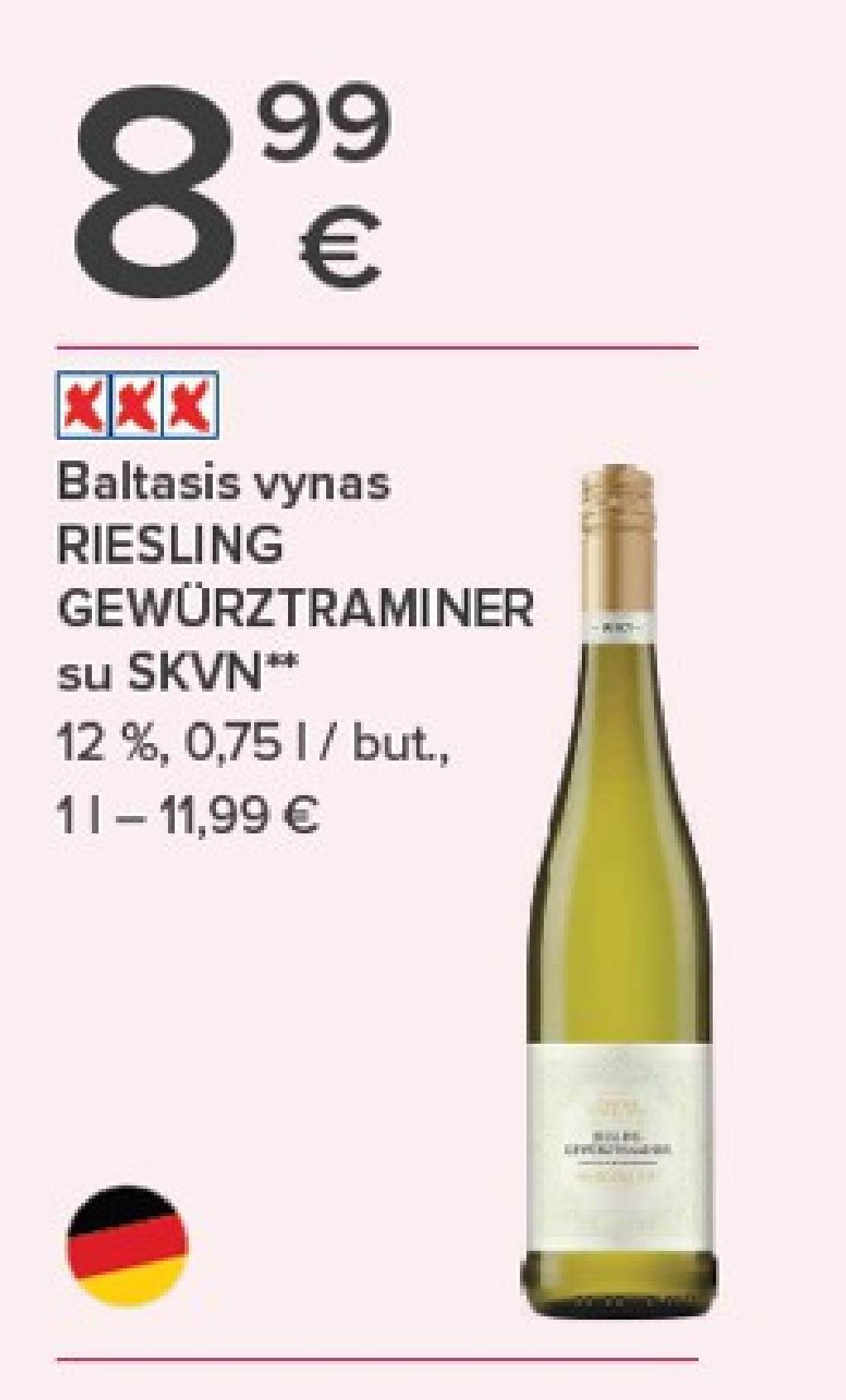 Baltasis vynas RIESLING GEWÜRZTRAMINER su SKVN, 0.75 l