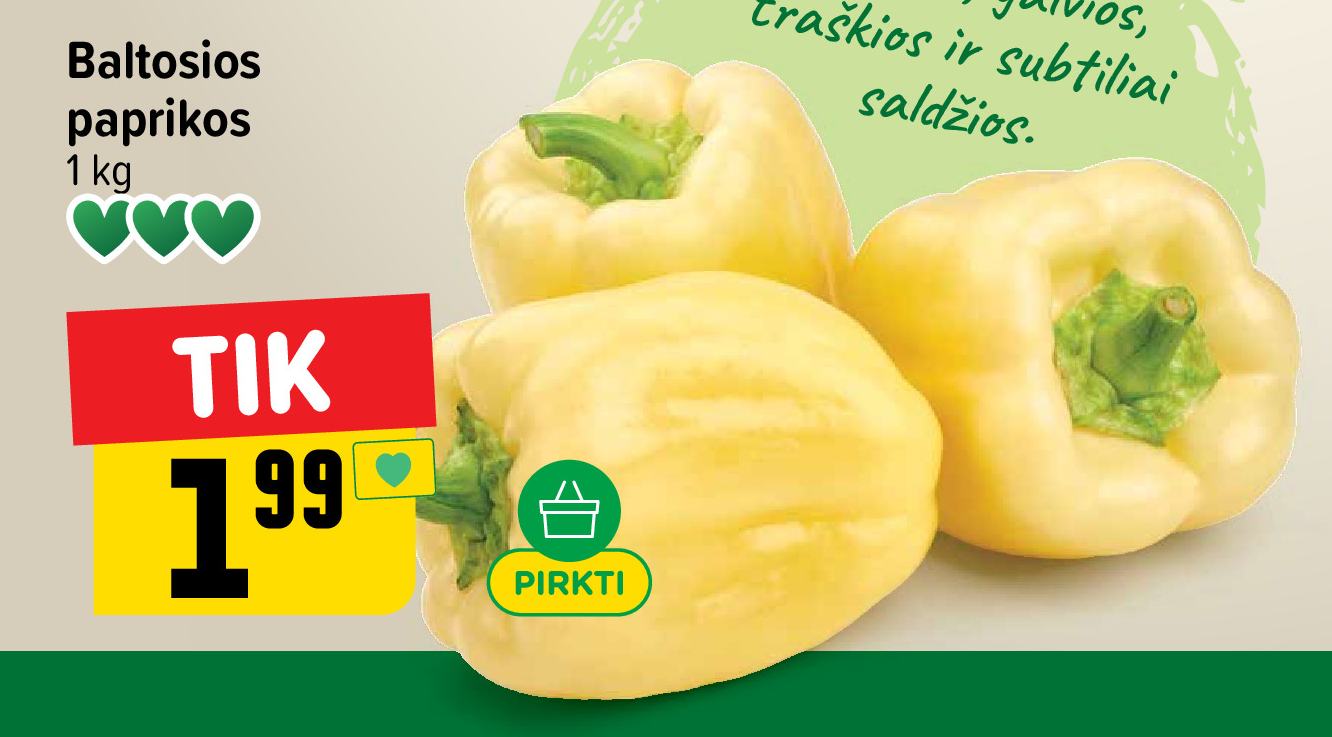 Baltosios paprikos, 1 kg