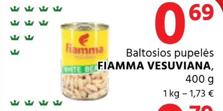 Baltosios pupelės FIAMMA VESUVIANA, 400 g