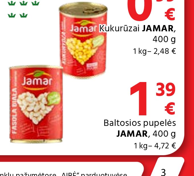 Baltosios pupelės JAMAR, 400 g